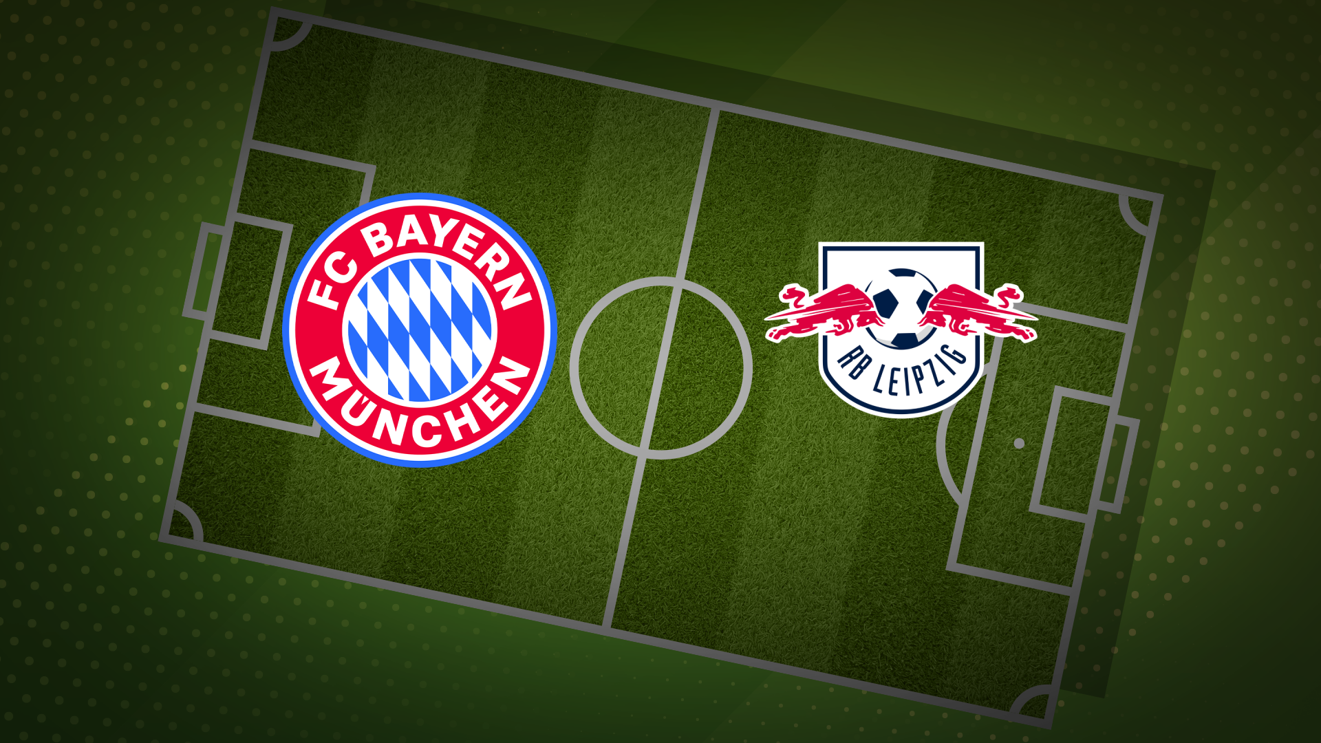 Werbegrafik mit den Logos vom FC Bayern und RB Leipzig